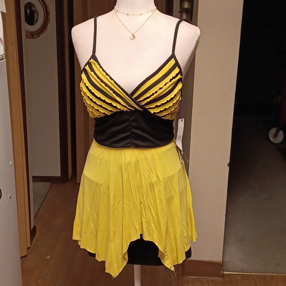 1955 VINTAGE YELLOW AND BLACK AMSTYCAL TOP